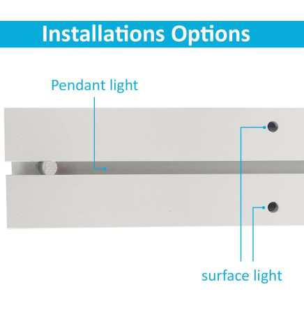 Aluminum Profile- White - POSTDAM - UGR17 Micro Prism Diffuser -2 Meters - Batten + Pendant