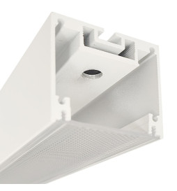 Aluminiumsprofil - Hvid - POTSDAM - UGR 17 Micro Prism Diffuser -2 Meter -Overflademonteret loftslampe + pendel