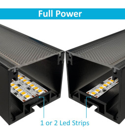 Aluminum Profile- Black - POSTDAM - UGR17 Micro Prism Diffuser -2 Meters - Batten + Pendant