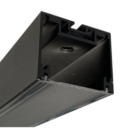 Aluminiumprofil -Svart  - POTSDAM - UGR 17 Micro Prism Diffuser -2 Meter - Utanpåliggande taklampa + taklampa