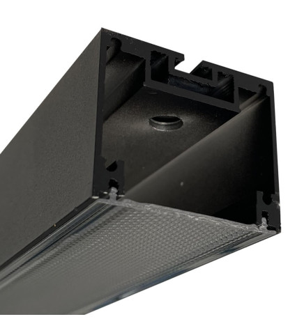 Aluminum Profile- Black - POSTDAM - UGR17 Micro Prism Diffuser -2 Meters - Batten + Pendant