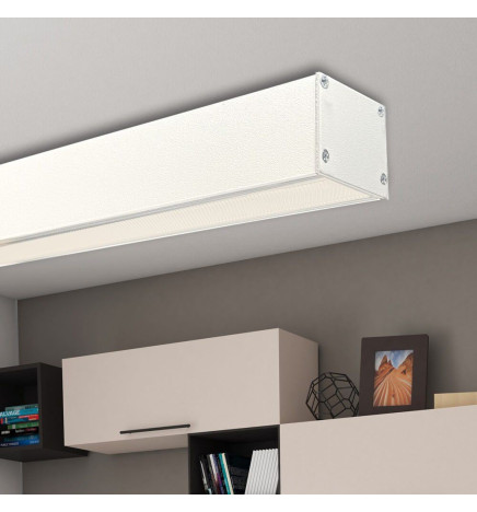 Aluminum Profile- White - POSTDAM - UGR17 Micro Prism Diffuser -2 Meters - Batten + Pendant