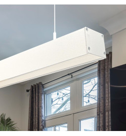 Aluminiumprofil -  Weiß – POTSDAM – UGR 17 Mikroprisma-Diffusor – 2 Meter –Deckenaufbauleuchte + Pendelleuchte
