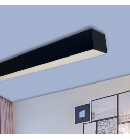Aluminum Profile- Black - POSTDAM - UGR17 Micro Prism Diffuser -2 Meters - Batten + Pendant