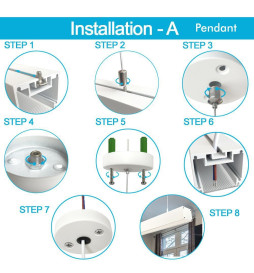 Aluminum Profile- White - POSTDAM - UGR17 Micro Prism Diffuser -2 Meters - Batten + Pendant
