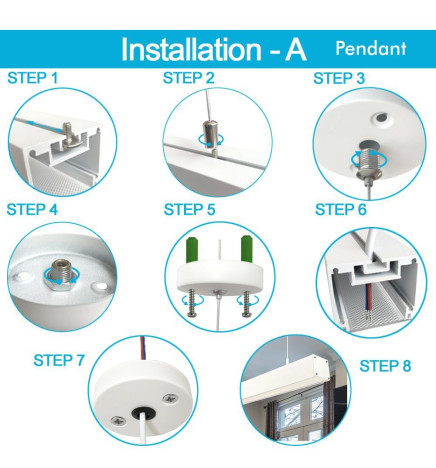 Aluminum Profile- White - POSTDAM - UGR17 Micro Prism Diffuser -2 Meters - Batten + Pendant