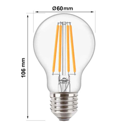 8W LED Bulbs Filament  E27 A60