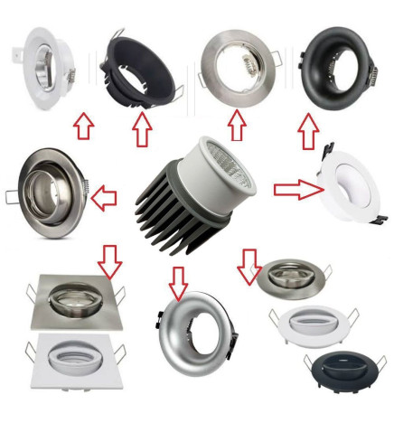 Módulo LED 12W GU10 / MR16 para Aro Downlight - CRI+92