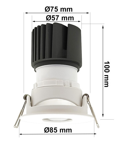 Encastré LED 15W - Orientable -BLANC TECHNIQUE - CRI+92 - UGR13