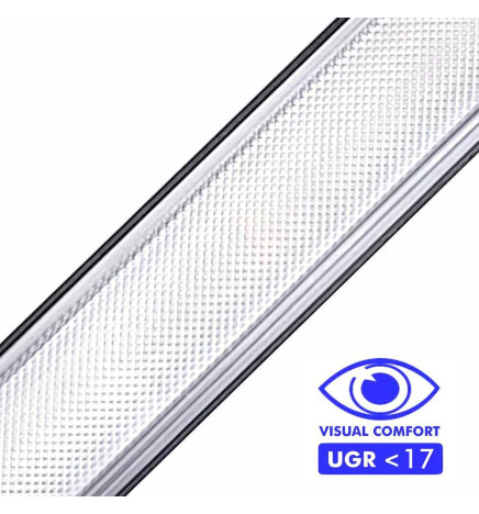 Aluminum Profile- Black - POSTDAM - UGR17 Micro Prism Diffuser -2 Meters - Batten + Pendant