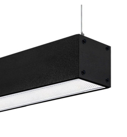 Aluminiumsprofil - Sort - POTSDAM - UGR 17 Micro Prism Diffuser -2 Meter -Overflademonteret loftslampe + pendel