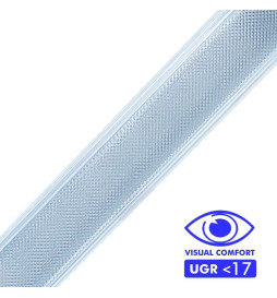 Perfil Aluminio - Blanco - POSTDAM - Difusor Micro Prisma UGR17 -2 Metros - Regleta + Colgante