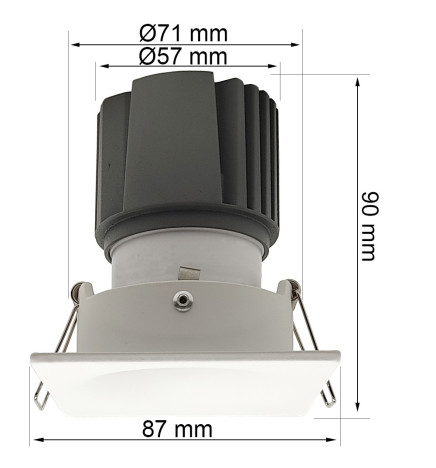 15W LED Downlight -  WHITE - SQUARE - CLOUD - CRI+92 - UGR13
