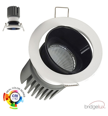 Encastré LED 15W - Orientable -BLANC - NOIR - CRI+92 - UGR13