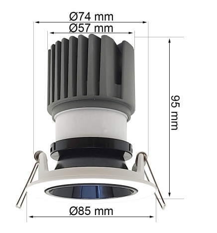 Encastré LED 15W - Orientable -BLANC - NOIR - CRI+92 - UGR13