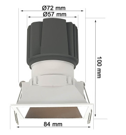 15W LED Downlight -  CHROME - SQUARE - CRI+92 - UGR13
