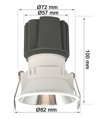 Encastré LED 15W - CHROME - CIRCULAIRE-  IRC+92 - UGR13
