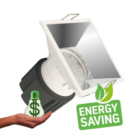 Encastré LED 15W - CHROME - CARRÉ -  IRC+92 - UGR13