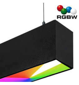 Lineær lampe LED RGB+WITE  - vedhæng - MÜNCHEN SLIM SORT - 0,5m - 1m - 1,5m - 2m - IP54