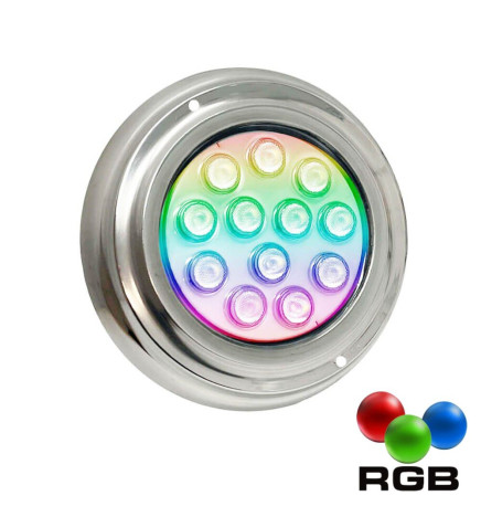 Lámpara LED RGB Sumergible 36W - DC12V - IP68 - Acero Inoxidable