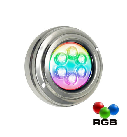 Lámpara LED RGB Sumergible 18W - DC12V - IP68 - Acero Inoxidable