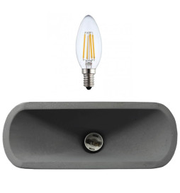 Pendant Lamp - Rectangular - DARK - Concrete - for E14 - IP65