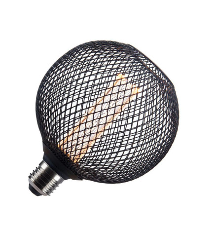LED-Lampe - Modernes schwarzes Metall - 4W - E27 - G125 - Dimmbar