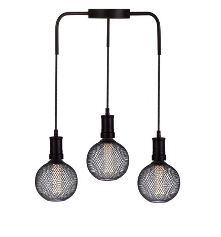LED-Lampe - Modernes schwarzes Metall - 4W - E27 - G125 - Dimmbar