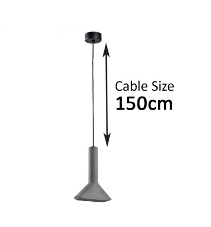 Pendant Lamp - Rectangular - DARK - Concrete - for E14 - IP65