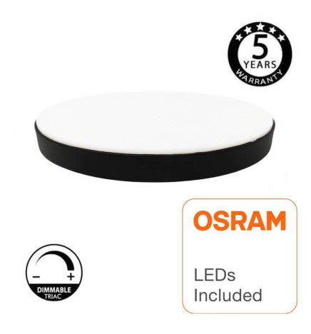 24W LED-loftlampe til overflade OSRAM Chip - NARVIK - sort