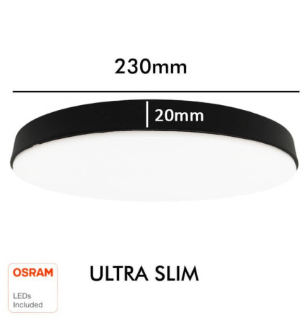 24W LED-loftlampe til overflade OSRAM Chip - NARVIK - sort