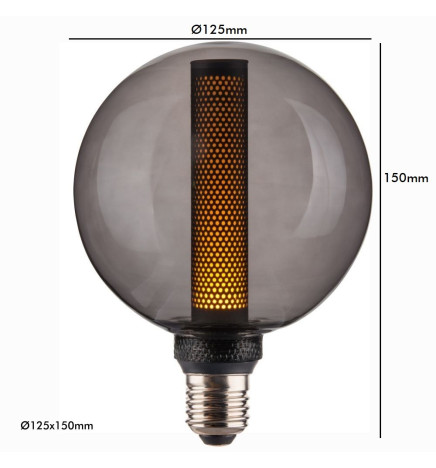 Lampadina LED - Moderna - Vetro - Fumo Morbido - 4W - E27 - G125