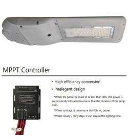Solcelle LED gadebelysning  - 120W  Chip - PROFESSIONAL  - ULTRA SLIM - med 150lm / W bevægelsessensor