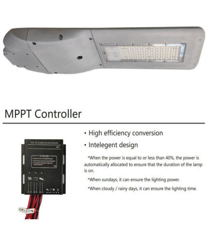 Solcelle LED gadebelysning  - 120W  Chip - PROFESSIONAL  - ULTRA SLIM - med 150lm / W bevægelsessensor
