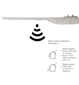 Solcelle LED gadebelysning  - 120W  Chip - PROFESSIONAL  - ULTRA SLIM - med 150lm / W bevægelsessensor