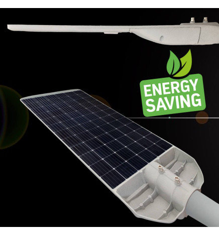 Solcelle LED gadebelysning  - 120W  Chip - PROFESSIONAL  - ULTRA SLIM - med 150lm / W bevægelsessensor