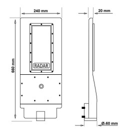 Solcelle LED gadebelysning  - 120W  Chip - PROFESSIONAL  - ULTRA SLIM - med 150lm / W bevægelsessensor