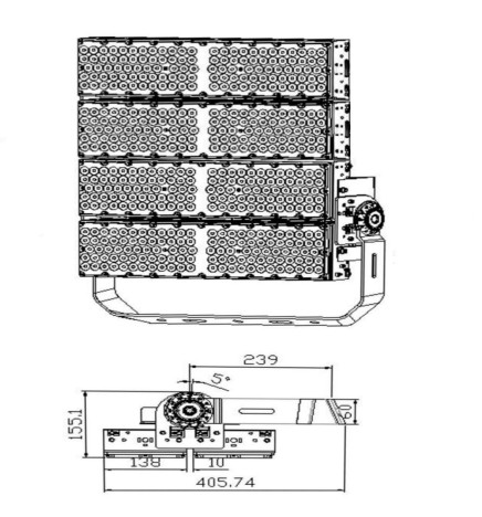 1200W LED Floodlight PHILIPS Xitanium - CORE MAX- 220Lm/W- CLASS A