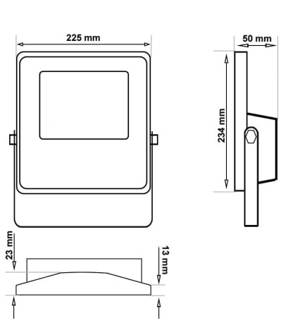 200W SOLAR LED Outdoor Floodlight - NEW AVANT - 5000K