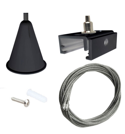 Kit-colgante-foco-carril- TRIFASICO-Negro