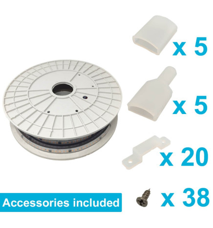 Striscia LED 220V | 120xLED/m | 20m | SMD2835 | 1450Lm/M | 14W/M | IP67 | Corte cada 10cm