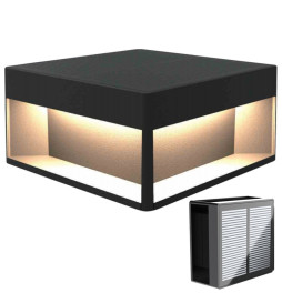 Luminária Solar LED 5W Chip - Parede - Quadrada - Alumínio - 20x20cm