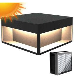 Solar LED-fyr 5W Chip - Väggmonterad - Kvadratisk - Aluminium - 20x20cm
