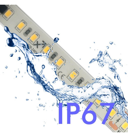 Striscia LED 220V | 120xLED/m | 20m | SMD2835 | 1450Lm/M | 14W/M | IP67 | Corte cada 10cm