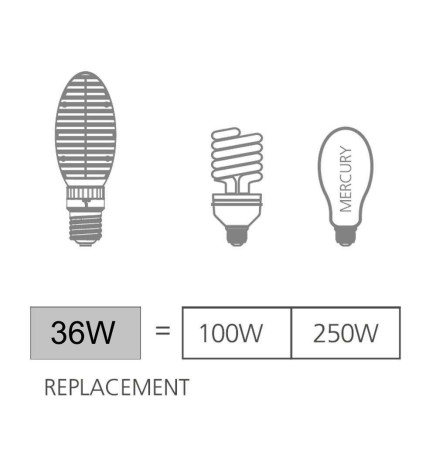 LED Lamp bulb 36W BRIDGELUX E27 - 167 Lm  - High Resistance