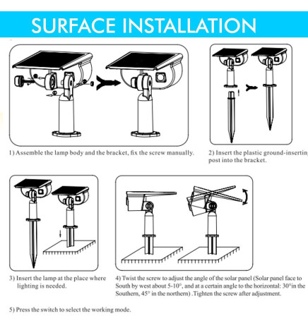 LED Solar garden light - IP65 -  4000K