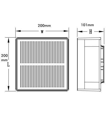 Luminária Solar LED 5W Chip - Parede - Quadrada - Alumínio - 20x20cm