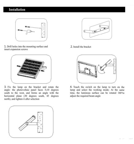 Adjustable Solar LED Spotlight - 5W - Motion sensor - 4000K