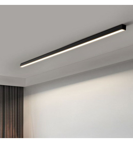 Perfil Aluminio - Negro - POSTDAM - Difusor Micro Prisma UGR17 -2 Metros - Regleta + Colgante