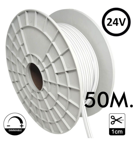 Néon LED flexible 24V - 10W/m - Bobine 50m - 6x12mm - VERT